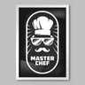 Quadro Cozinha Master Chef - 90x60cm - Moldura Caixa Branco - 1