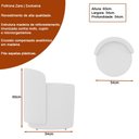 Ver imagem 5 de Poltrona Decorativa 54cm Zara Courino Preto | Courino Off White - Sallar Home