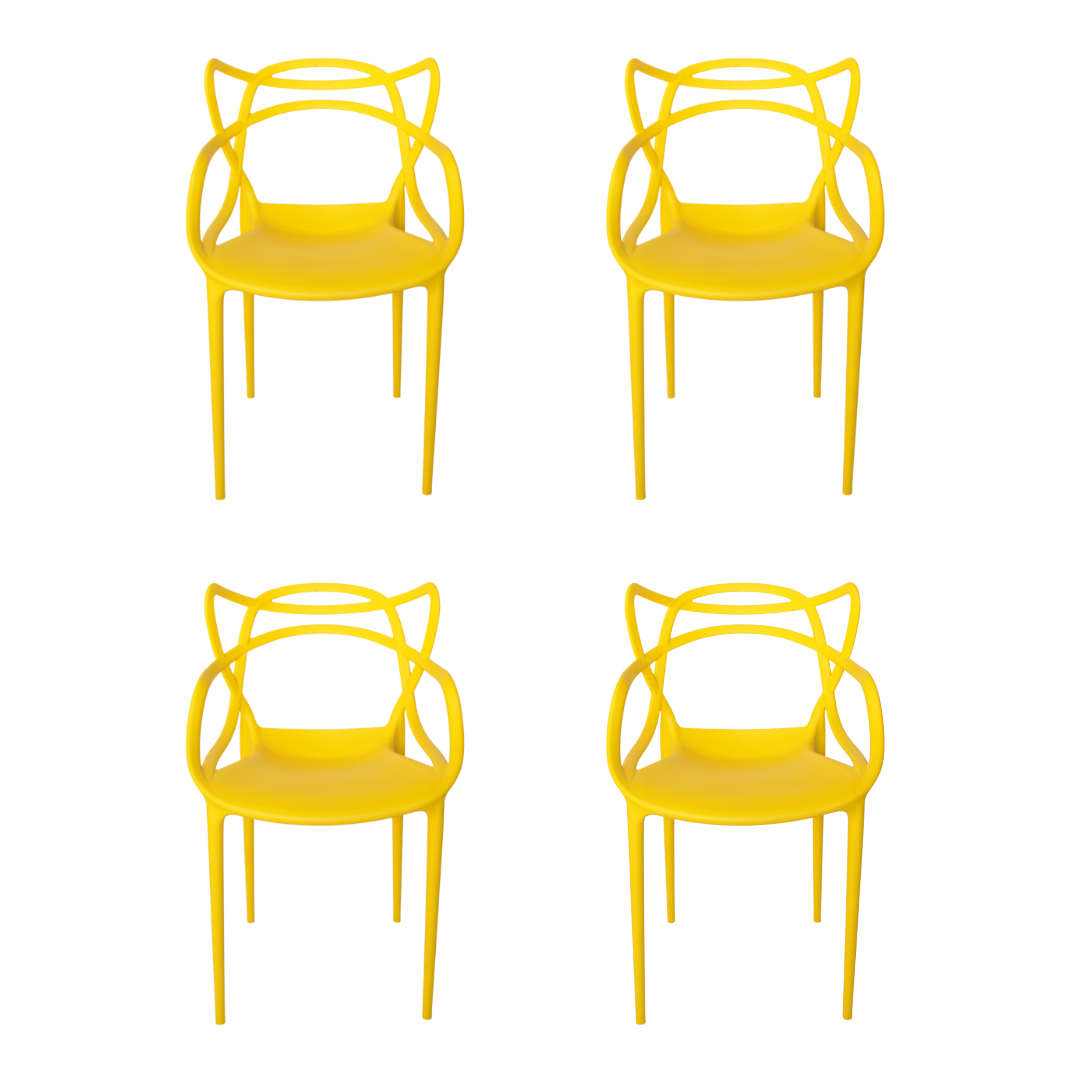 Cadeira Allegra Amarela - kit com 4 - 1