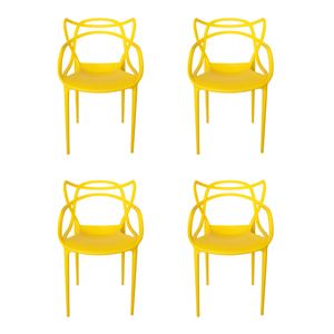 Cadeira Allegra Amarela - Kit com 4