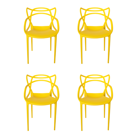 Cadeira Allegra Amarela - Kit com 4
