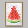 Quadro Cozinha Melancia - 90x60cm - Moldura Caixa Madeira - 1