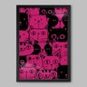 Quadro Animal Funny Cat Pink - 20x30cm - Moldura Padrão Preto - 1