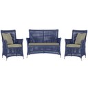 Ver imagem 1 de Jogo Sofá e 2 Poltronas de Área Igapó Alumínio Pintura Fendi Corda Náutica Estofado 8 Trama