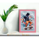 Ver imagem 1 de Quadro Decorativo Skate Grafite +vidro 33x25 Escritório Sala:rosa