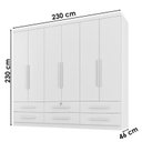Ver imagem 3 de Guarda Roupa Casal Maximus Plus 6 Portas Branco – Zanzini