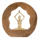 Ver imagem 1 de Escultura Decorativa Yoga em Madeira 27cm 21894 Mart