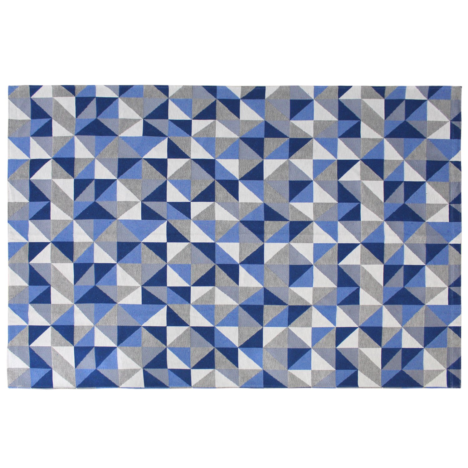 Tapete Jacquard Mosaico Azul 1,32x2,50M Antiderrapante - 3