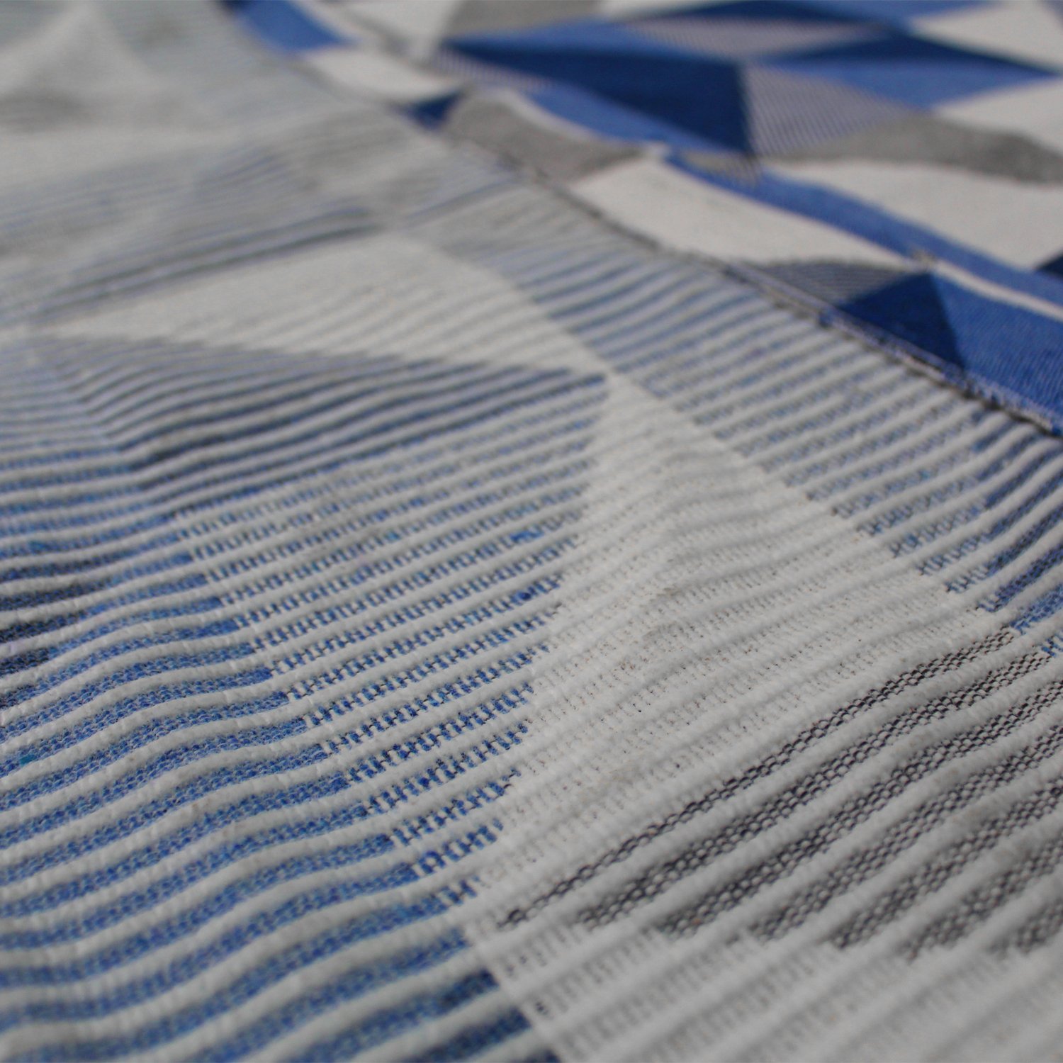 Tapete Jacquard Mosaico Azul 1,32x2,50M Antiderrapante - 5