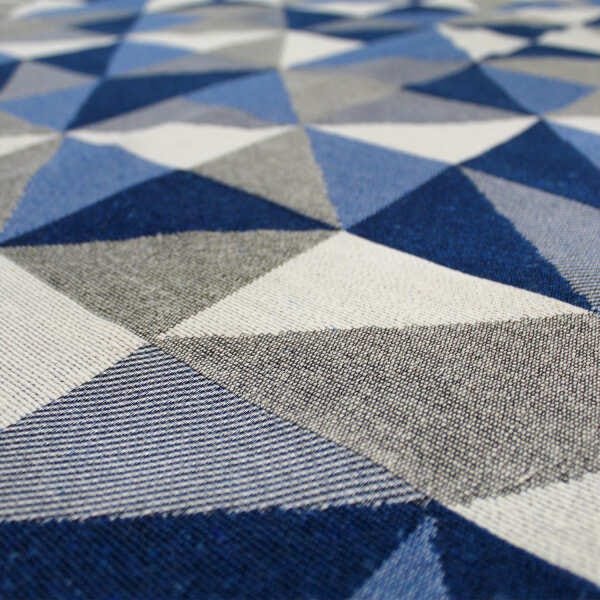 Tapete Sala Antiderrapante Mosaico 1,32x2,50 Azul - 3