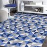 Tapete Sala Antiderrapante Mosaico 1,32x2,50 Azul - 1