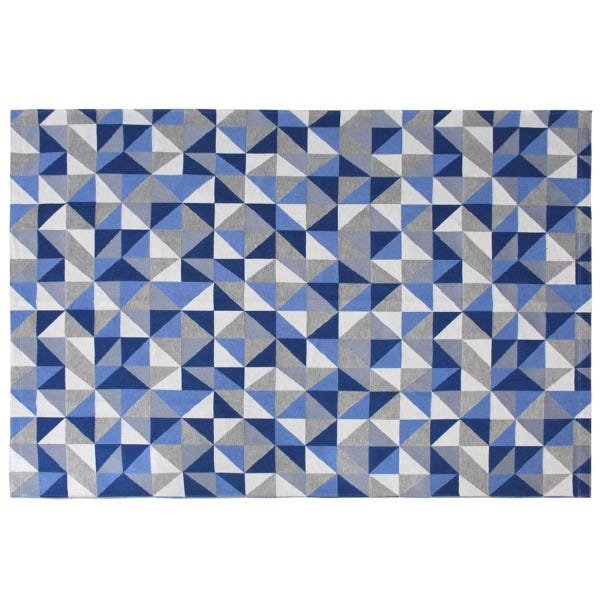 Tapete Sala Antiderrapante Mosaico 1,32x2,50 Azul - 2