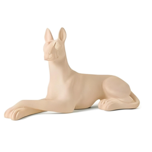 Escultura de Cachorro em Poliresina Bege