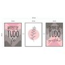 Quadros Decorativos Kit Antes de Tudo Fé Depois de Tudo Gratidão Rosa - PRETO - KIT COM 3 QUADROS DE - 2