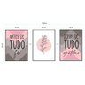 Quadros Decorativos Kit Antes de Tudo Fé Depois de Tudo Gratidão Rosa - PRETO - KIT COM 3 QUADROS DE - 2