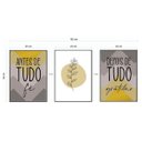Ver imagem 2 de Quadros Decorativos Kit Antes de Tudo Fé Depois de Tudo Gratidão Amarelo - PRETO - KIT COM 3 QUADROS