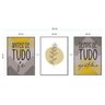 Quadros Decorativos Kit Antes de Tudo Fé Depois de Tudo Gratidão Amarelo - PRETO - KIT COM 3 QUADROS - 2
