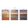 Quadros Decorativos Praia Paisagem Sol Onda Mar Sala Quarto - PRETO - KIT COM 3 QUADROS DE 32 X 23 C - 2