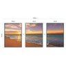 Quadros Decorativos Praia Paisagem Sol Onda Mar Sala Quarto - PRETO - KIT COM 3 QUADROS DE 62 X 43 C - 2