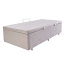 Ver imagem 2 de Box Bau Blindado Suede- Solteiro 88x198x38 - Novo:bege