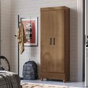 Ver imagem 7 de Guarda Roupa Solteiro 2 Portas de Correr com Pés e Armário Multiuso com Pés Fit Jequitibá Acetinado