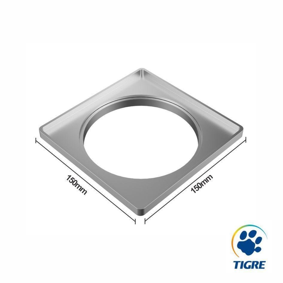 Grelha Ralo Abre/Fecha Com Porta Quadrada 15X15 Cinza Tigre - 4