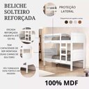 Ver imagem 3 de Beliche Bicama Solteiro Padrão Escada Grade Proteção Vira 2 Camas Branca