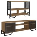 Ver imagem 1 de Rack 180 Cm 2 Pt Aparador 130 Cm Industrial 27x21 Mell Preto Pp