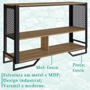 Ver imagem 5 de Rack 180 Cm 2 Pt Aparador 130 Cm Industrial 27x21 Mell Preto Pp