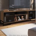 Ver imagem 2 de Rack 180 Cm 2 Pt Aparador 130 Cm Industrial 27x21 Mell Preto Pp