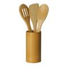 Conjunto 3 Utensílios de Cozinha e Suporte de Bambu Lyor - 1