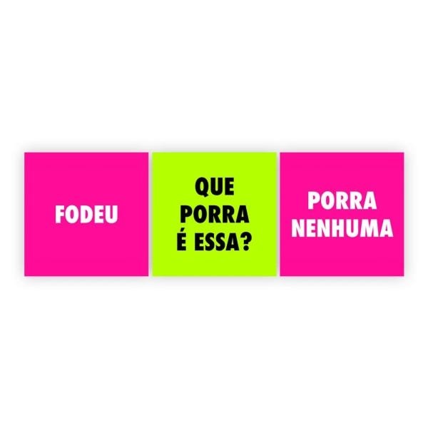 Kit 3 Quadros 20x20 Fodeu - 2