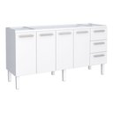 Ver imagem 1 de Gabinete de Cozinha para Pia 180 em Aço Vênus 3 Gavetas Branco - Cozimax