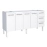 Gabinete de Cozinha para Pia 180 em Aço Vênus 3 Gavetas Branco - Cozimax - 1