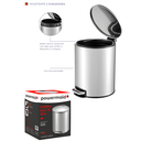 Ver imagem 2 de Lixeira Slim em Aço Inox com Pedal e Balde Removível 5l