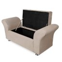 Ver imagem 4 de Kit Cabeceira Geovana + Calçadeira Veneza King Size 195cm Suede - Renascer Decor:Bege