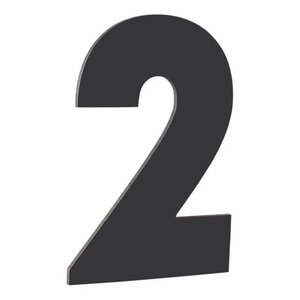 Número Residencial de Alumínio Composto Preto Nº 2 - PR3000/2 - PINCEIS ATLAS Número Residencial de 