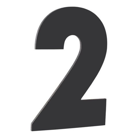 Número Residencial de Alumínio Composto Preto Nº 2 - PR3000/2 - PINCEIS ATLAS Número Residencial de 