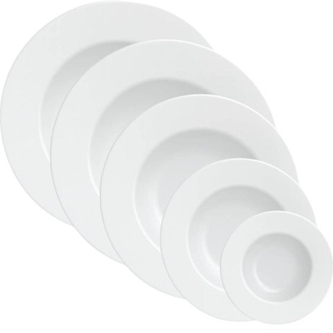 Jogo de Pratos 20 Peças Tramontina Maria Augusta Porcelana Mesa Posta Jantar