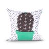 Capa de Almofada Cacto Verde Estampada 45cm x 45cm com zíper Tecido Microfibra - 1