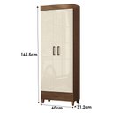 Ver imagem 6 de Guarda Roupa Solteiro 4 Portas Armário Multiuso 60cm Off White Santos Andirá
