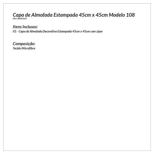 Capa para Almofada Dream Branca para Quarto 45cm x 45cm com zíper Tecido Microfibra - 2