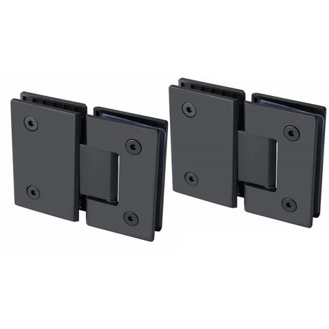 Dobradiça inox 180°1010 para porta e box vidro/vidro preta - 2un AGS 1010 preta