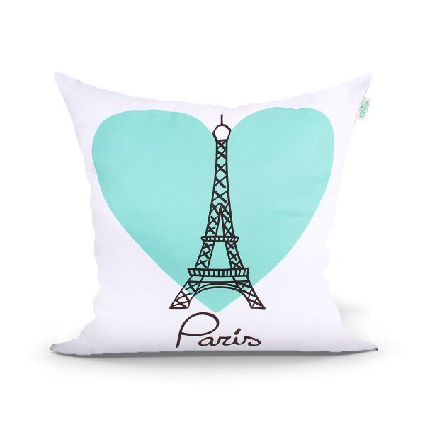 Kit de Capa de Almofada Fé Estampada e Torre Eiffel 2 Unidades 45cm x 45cm + Almofada de Nó Escandin - 3