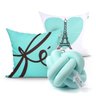 Kit de Capa de Almofada Fé Estampada e Torre Eiffel 2 Unidades 45cm x 45cm + Almofada de Nó Escandin - 1