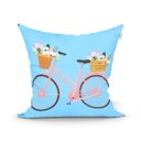 Ver imagem 3 de Capa para Almofada de Quarto Azul Estampada 2 Unidades 45cm x 45cm + Almofada de Nó Escandinavo