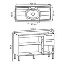 Ver imagem 4 de Balcão Gabinete com Pia 120cm Urban K02 Freijó - Mpozenato