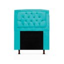 Ver imagem 2 de Kit Cabeceira Geovana + Calçadeira Veneza Solteiro 120cm Suede - Renascer Decor:azul Turquesa