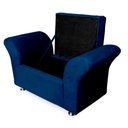 Ver imagem 4 de Kit Cabeceira Geovana + Calçadeira Veneza Solteiro 120cm Suede - Renascer Decor:azul Marinho