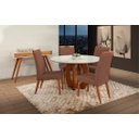 Ver imagem 1 de Mesa de jantar + 4 cadeiras Itália Tampo 120 cm Terracota